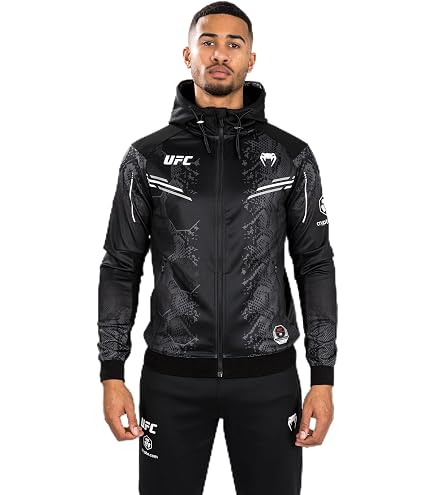 Amazon.com: Reebok UFC Mens Full Zip Walkout Hoodie (Grey Front
